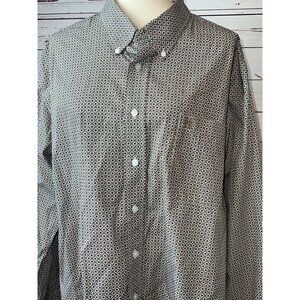 Cinch Western Long Sleeve Button Front Shirt XL Extra Large Flip Cuff Cotton fLa